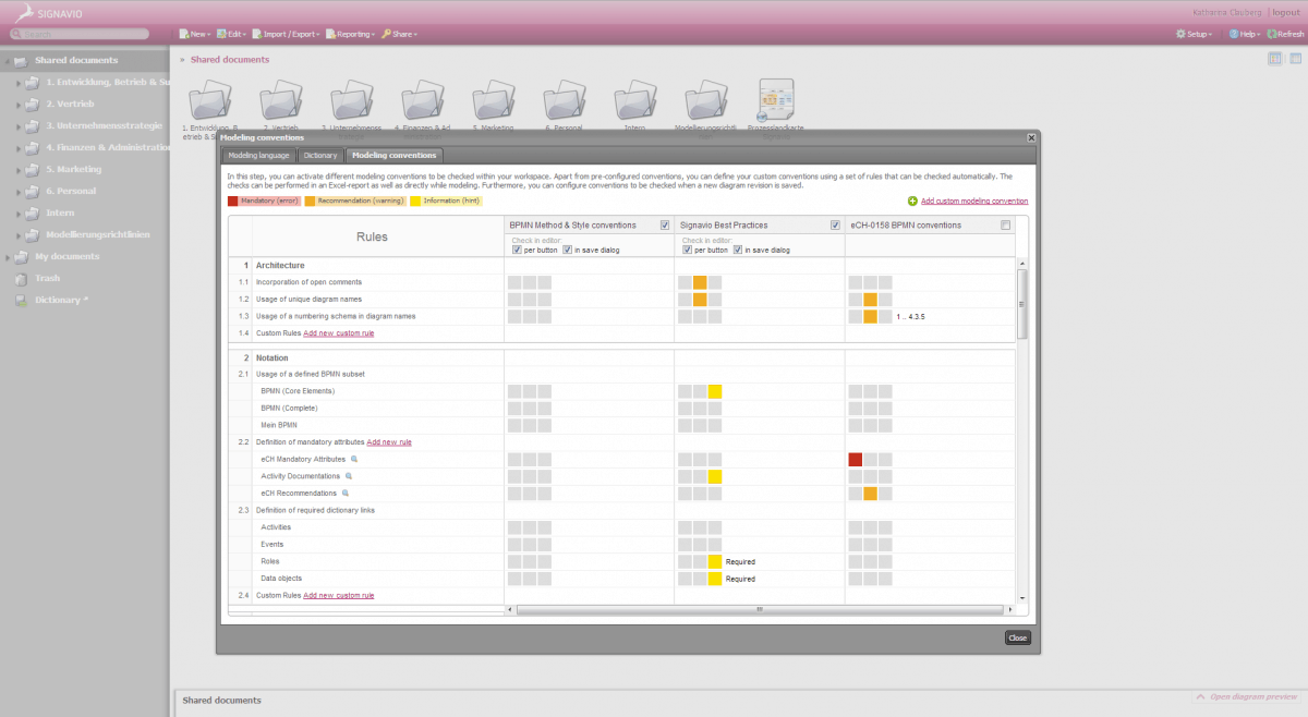 Free check of your modeling conventions SAP Signavio