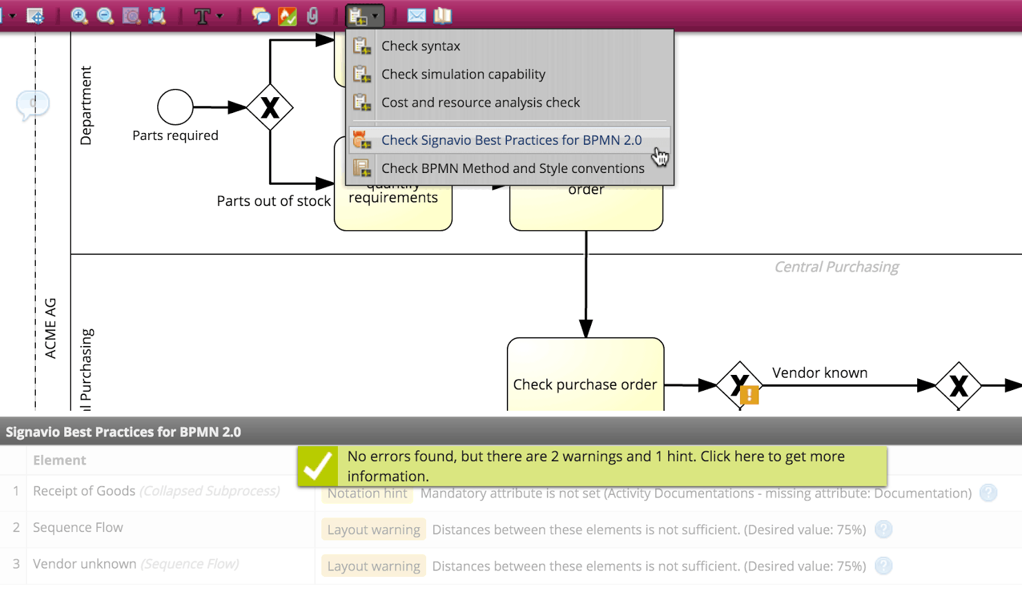 Syntax-Check Modeling Conventions