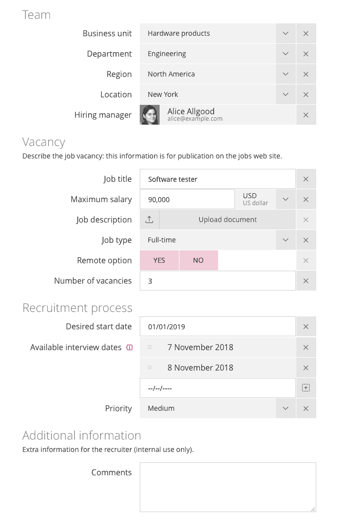 Form with form groups