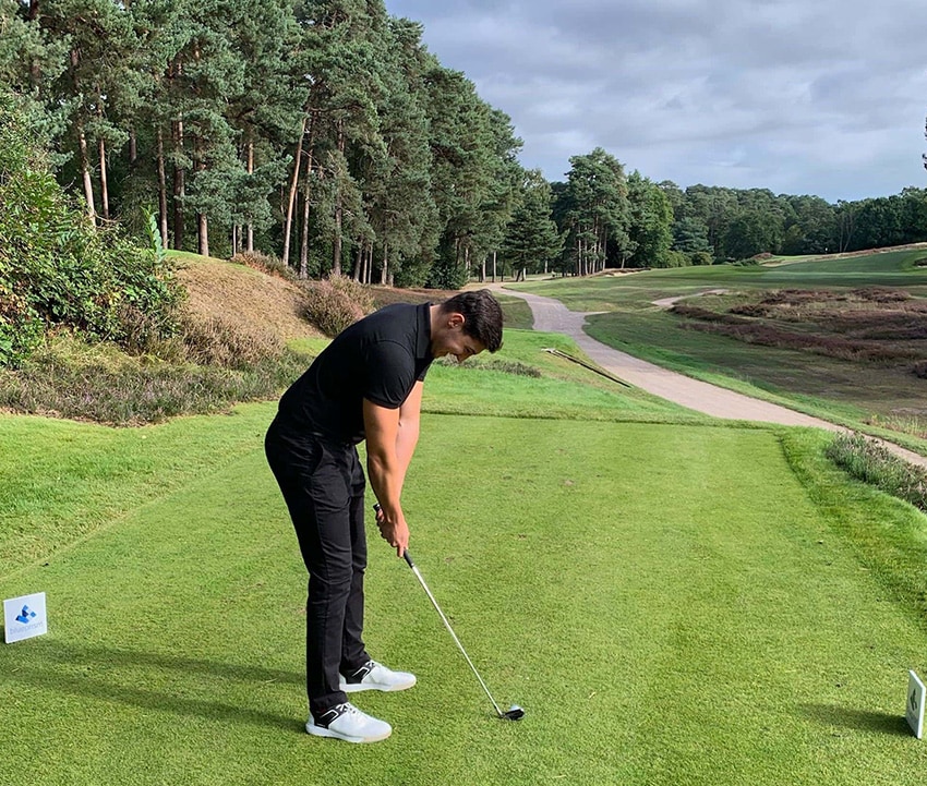 blue prism charity golf day - photo of man playing golf