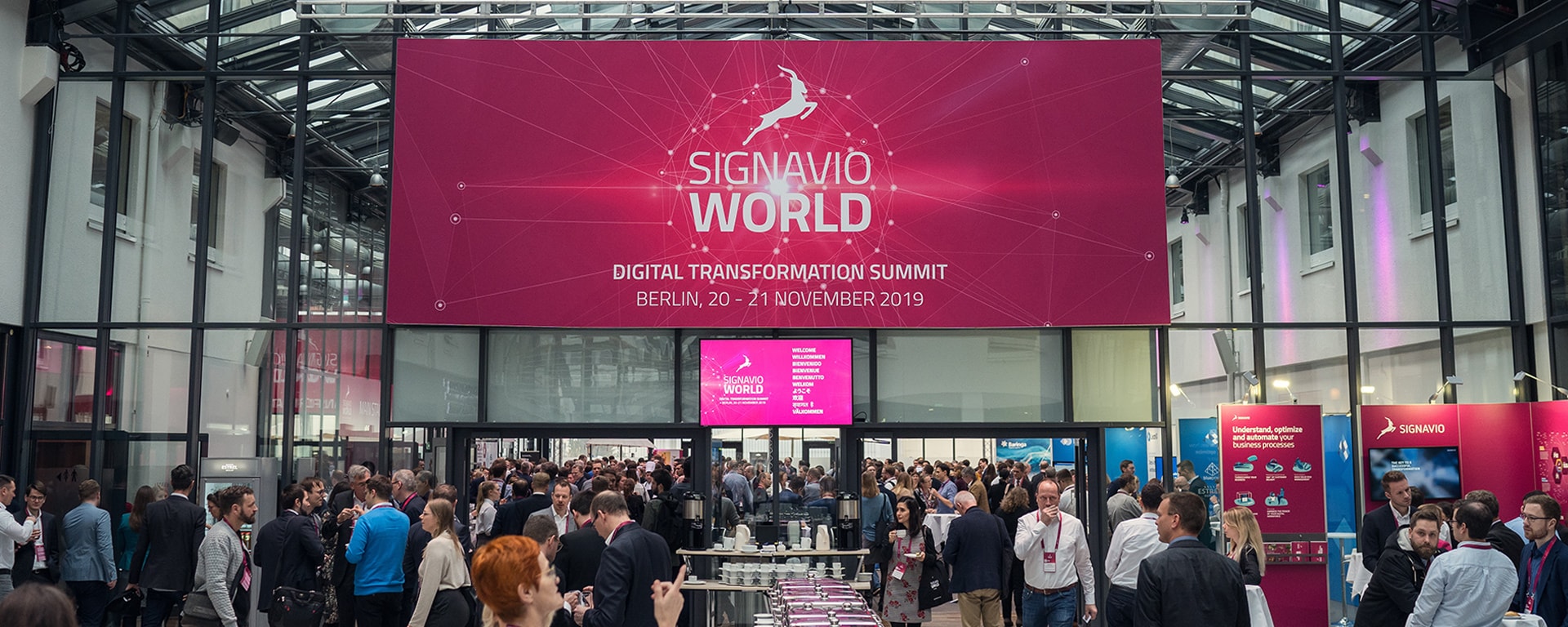 Signavio World 2019的入口大厅与标志